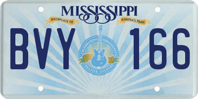 MS license plate BVY166