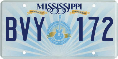 MS license plate BVY172