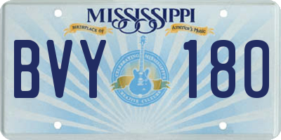 MS license plate BVY180
