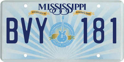 MS license plate BVY181