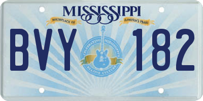MS license plate BVY182