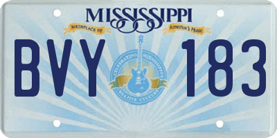 MS license plate BVY183
