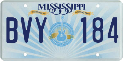 MS license plate BVY184