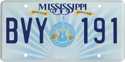 MS license plate BVY191