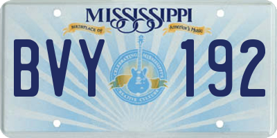 MS license plate BVY192