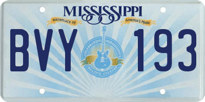 MS license plate BVY193