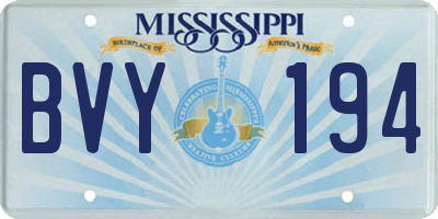 MS license plate BVY194