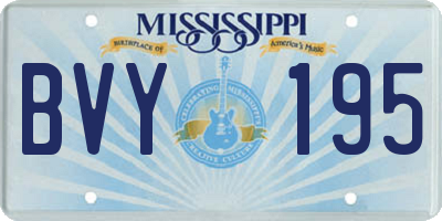 MS license plate BVY195