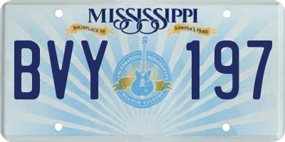 MS license plate BVY197