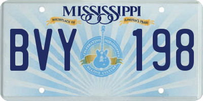 MS license plate BVY198