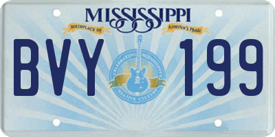 MS license plate BVY199