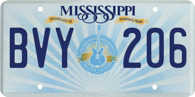 MS license plate BVY206