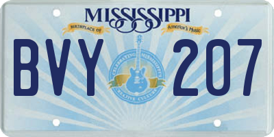 MS license plate BVY207