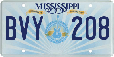 MS license plate BVY208