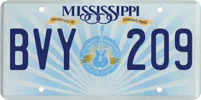 MS license plate BVY209