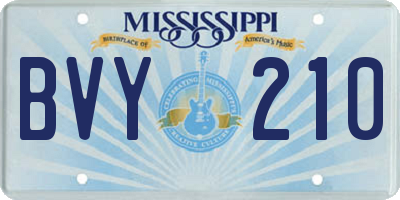 MS license plate BVY210
