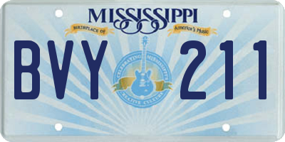 MS license plate BVY211