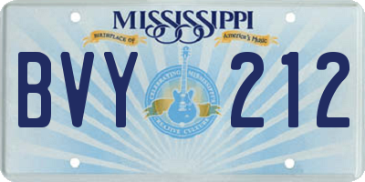 MS license plate BVY212