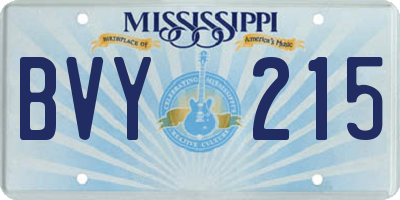 MS license plate BVY215