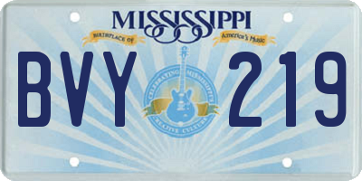 MS license plate BVY219