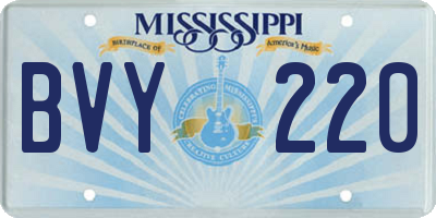 MS license plate BVY220
