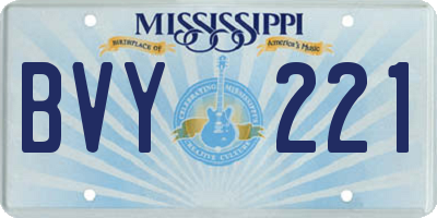 MS license plate BVY221