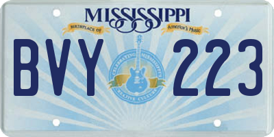 MS license plate BVY223