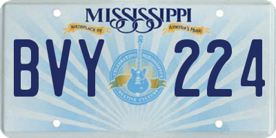 MS license plate BVY224