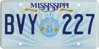 MS license plate BVY227