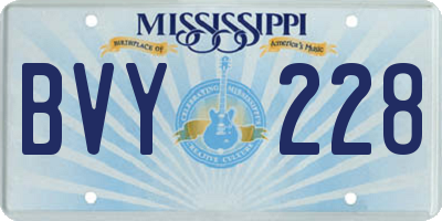 MS license plate BVY228