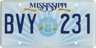 MS license plate BVY231