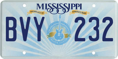 MS license plate BVY232