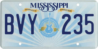 MS license plate BVY235