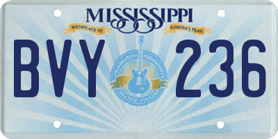MS license plate BVY236