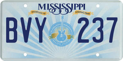 MS license plate BVY237