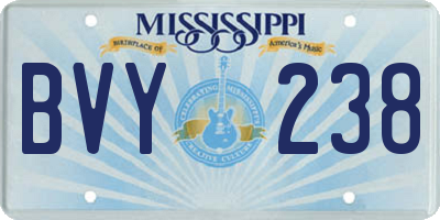 MS license plate BVY238