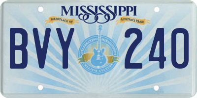 MS license plate BVY240