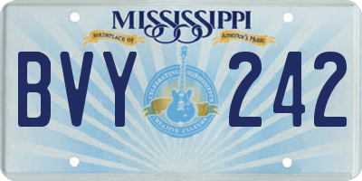 MS license plate BVY242