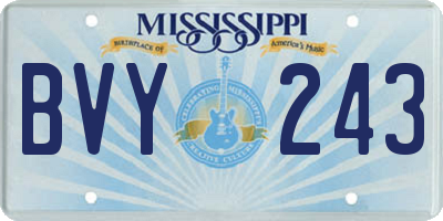 MS license plate BVY243
