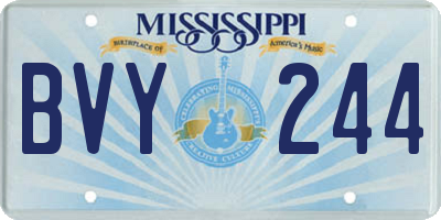 MS license plate BVY244