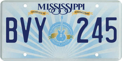 MS license plate BVY245
