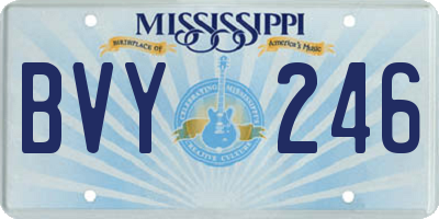 MS license plate BVY246