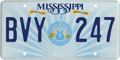 MS license plate BVY247