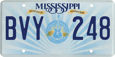 MS license plate BVY248