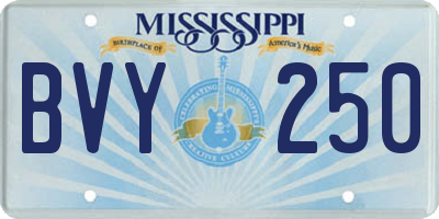 MS license plate BVY250