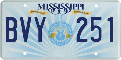 MS license plate BVY251
