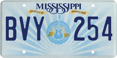 MS license plate BVY254