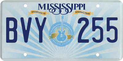 MS license plate BVY255