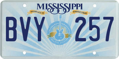 MS license plate BVY257