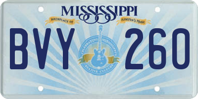 MS license plate BVY260